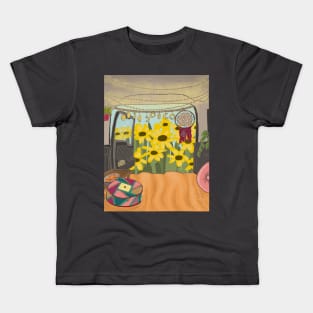 Camper Van Life - Sunflowers Kids T-Shirt